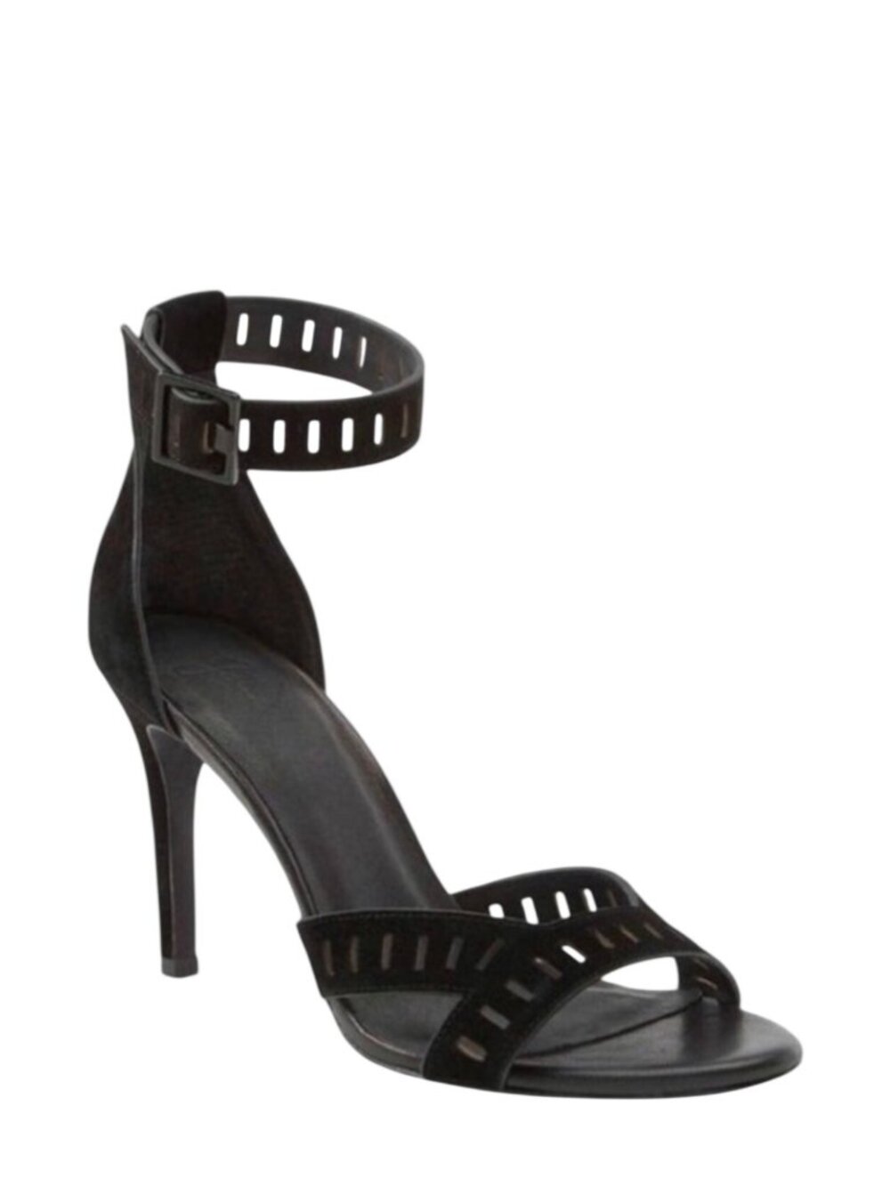 Joie Black Leather Ankle Strap Stiletto Heels